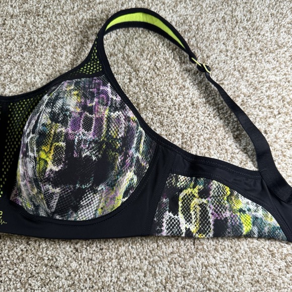 Panache Wireless Neon Pattern Lined Sport Bra Size 34DD - Picture 4 of 13